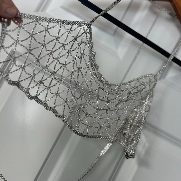 new FREE PEOPLE RHINESTONE BODY CHAIN cover up revival one size - Picture 2 of 3